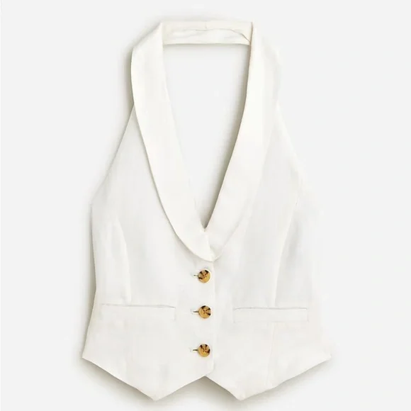 J. Crew Open-back vest in linen-cupro blend - Picture 4 of 4